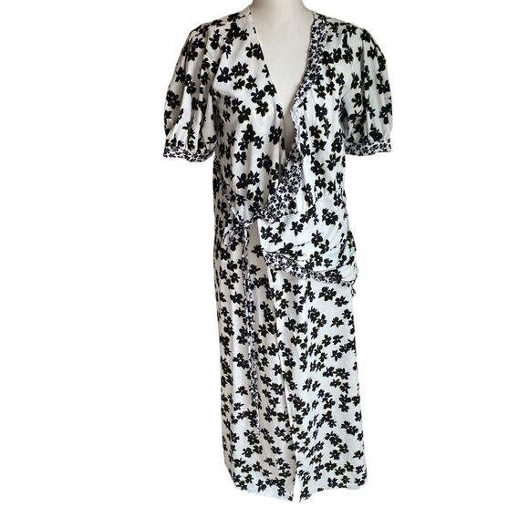 Love, Whit by Whitney Port Floral Wrap Midi Dress Size Large - Picture 4 of 8